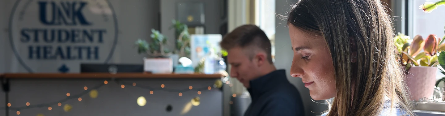 students in the student health waiting room