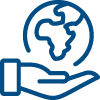 icon of a hand holding a globe