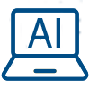 icon of a laptop with the letters a i on the screen