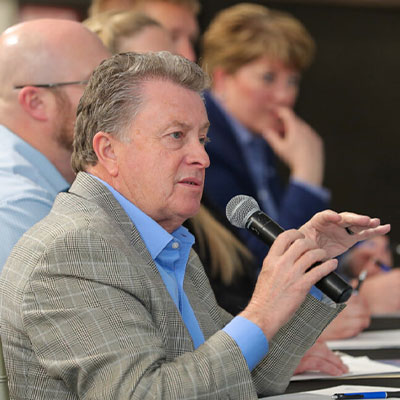 community members speak during an event
