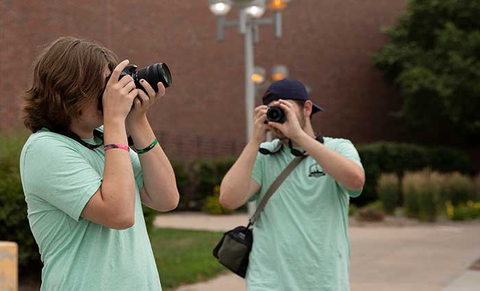 students use cameras