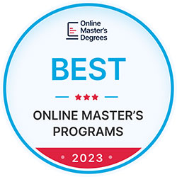 在线 Masters Degrees badge for best online masters programs 2023