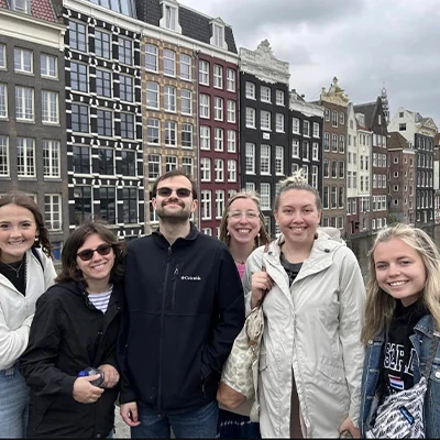students pose for a photo during a study abroad trip