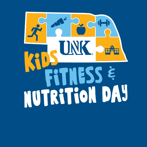 Nebraska outline with fitness and activity icons and the text 太阳城娱乐官网 Kids Fitness and Nutrition Day