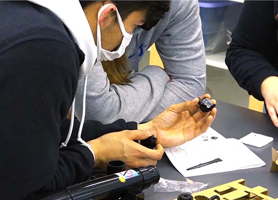 a student works on an engineering project