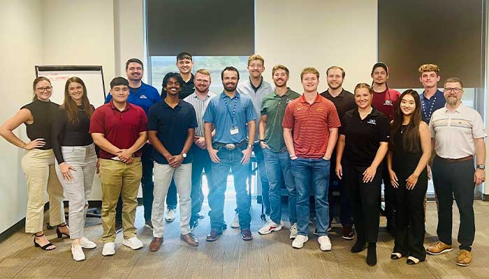 Spencer with other interns