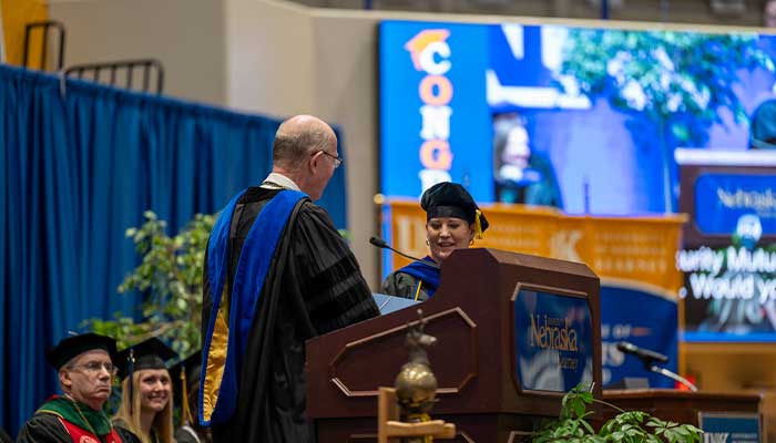 Brooke receiving an award at the Graduation 2024
