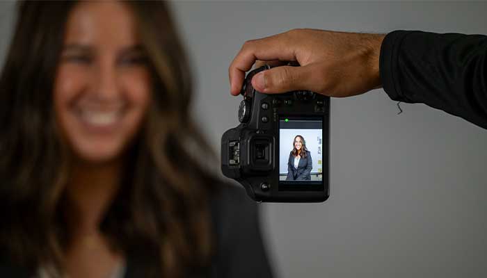 Headshot Station for student