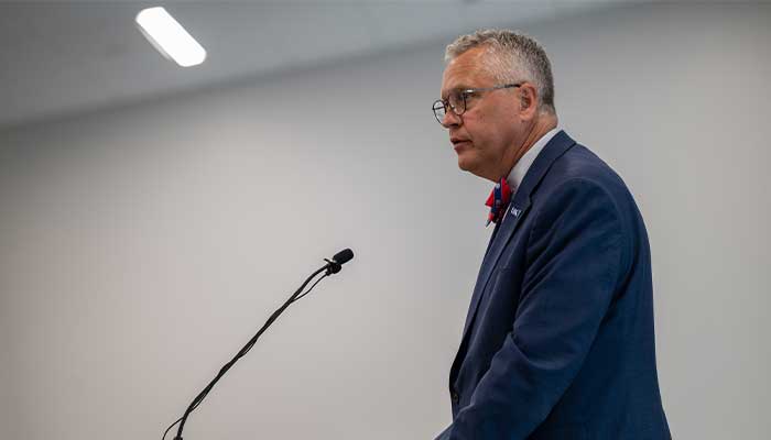 Dean speaking at a Honors Night