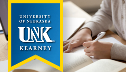 stock photo of a person writing with a unk banner over it