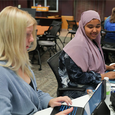 students study together