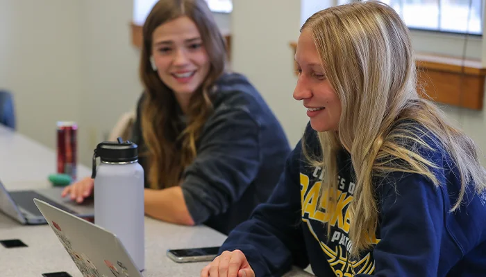 students working on their computers