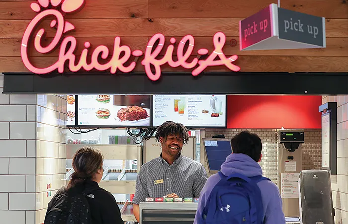 students are served at the union chick fil a