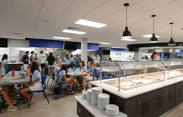 wide shot of the graze dining hall