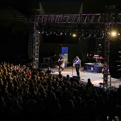 the crowed and stage at the spring concert